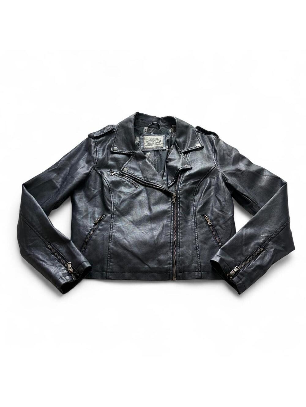 Levi’s Navy Faux Leather Moto Jacket 🖤🏍️